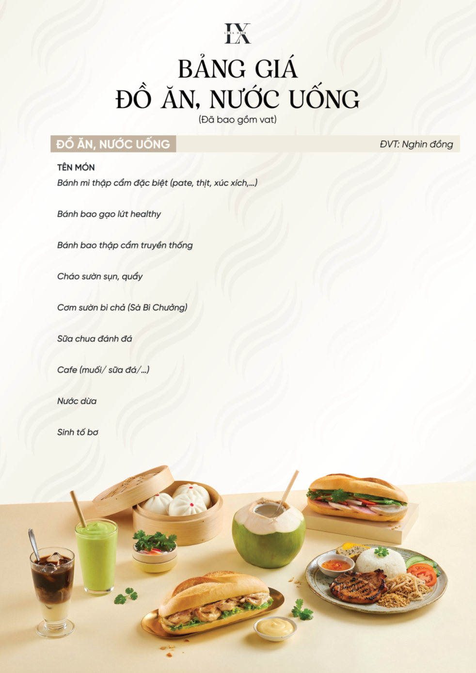 Bảng giá Tiếng Việt